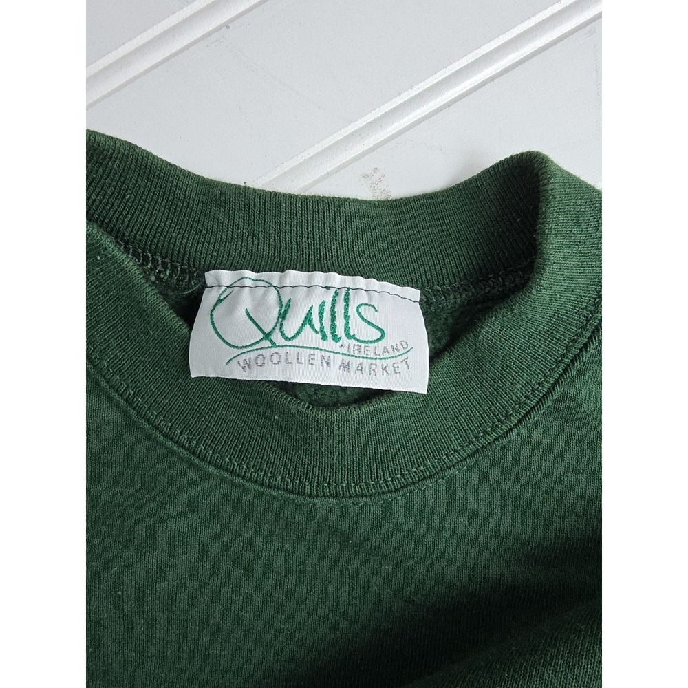 VTG. QUILLS WOOLEN MARKET GREEN IRELAND SWEATSHIRT MEDIUM‎ FRUIT OF THE LOOM - Picture 2 of 10
